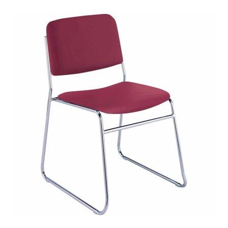 Kfi KFI Armless Stack Chair with Sled Base - Burgundy Vinyl 310CH-9602 BURGUNDY VINYL